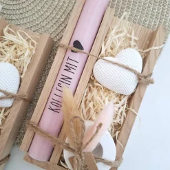 Geschenk Kollegin mit Herz Kollege Geschenkset Dankeschön Dekoherz Kerzenhalter rund Kerzenset Geschenkset Stabkerze Hol