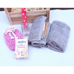 Geschenk Set Idee Wellness Holzbox "Haus" Geburtstagsgeschenk