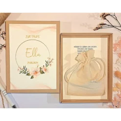 Geschenk Taufe Mädchen – Personalisiertes Geldgeschenk & Geschenkbox zur Taufe mit Namen