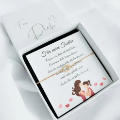 Geschenk Tochter von Mutter, Herz Armband Edelstahl, Geburtstagsgeschenk Tochter