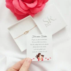 Geschenk Tochter von Mutter, Herz Armband Edelstahl, Geburtstagsgeschenk Tochter