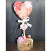 Geschenk Valentinstag ICH LIEBE DICH abstrakt gestalteter Herzaufsteller aus Holz m. Acrylfarbe im Shabby-Stil gestaltet