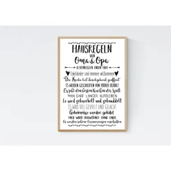 Geschenk Weihnachtsgeschenk Oma Opa Grosseltern Hausregeln Poster