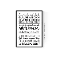 Geschenk zum Abitur  AbiGeschenk | Abiturient Poster Geschenk | Poster Abi 2025 | Geschenkidee Abiturient