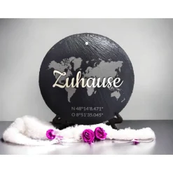 Geschenk zum Einzug / Einzugsgeschenk / Schiefertafel / Einzug Haus / Einzugsgeschenk Personalisiert / Geschenk mit Koor