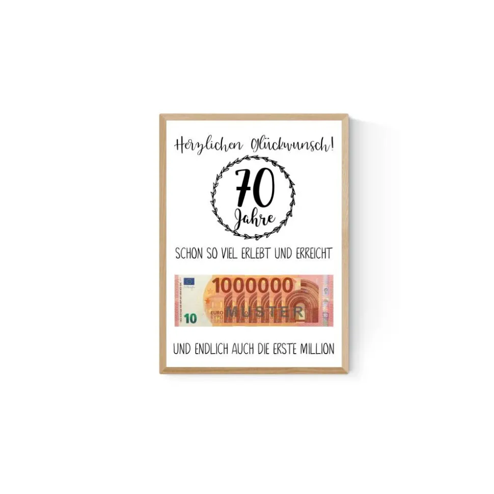 Geschenk zum 70.Geburtstag | Geldgeschenk | Poster| Siebzig | Siebzigster |