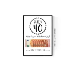 Geschenk zum 40.Geburtstag | Geldgeschenk | Poster| Vierzig | Vierzigster |