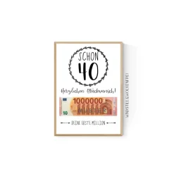 Geschenk zum 40.Geburtstag | Geldgeschenk | Poster| Vierzig | Vierzigster |