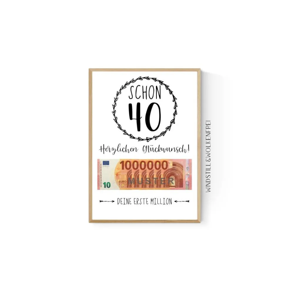 Geschenk zum 40.Geburtstag | Geldgeschenk | Poster| Vierzig | Vierzigster |