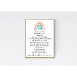 Geschenk zum Schulanfang Einschulung Affirmationen Affirmationsposter Kinder Kind Pink