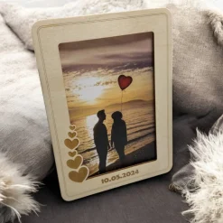 Geschenk zum Valentinstag | Personalisierter Bilderrahmen | Persönliches Geschenk zum Jahrestag | Bilderrahmen aus Holz