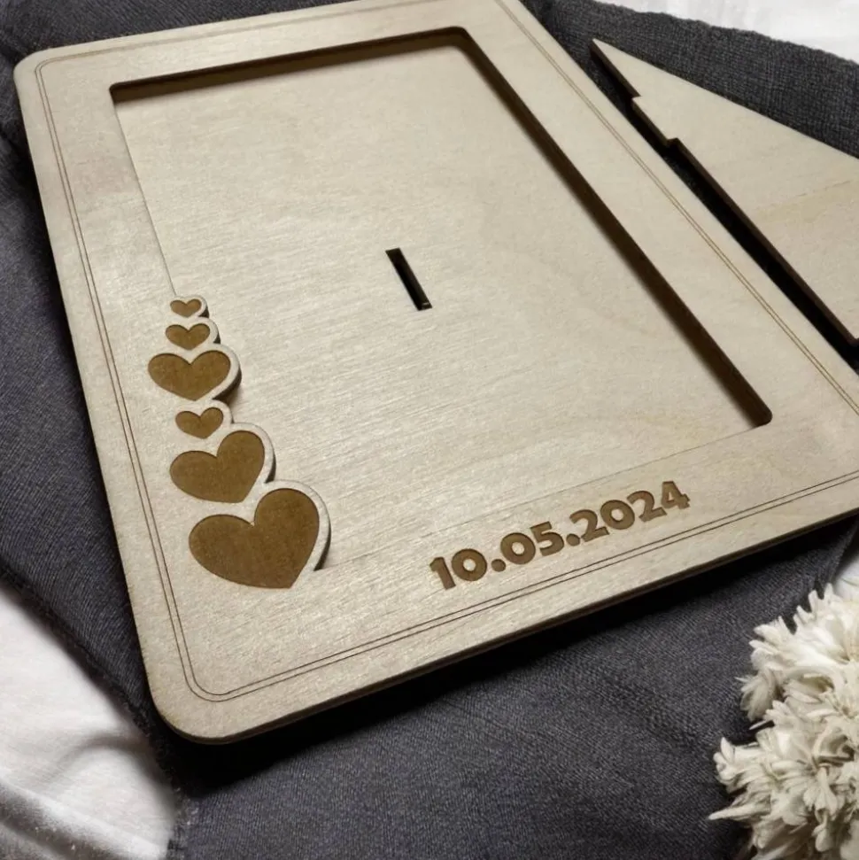 Geschenk zum Valentinstag | Personalisierter Bilderrahmen | Persönliches Geschenk zum Jahrestag | Bilderrahmen aus Holz