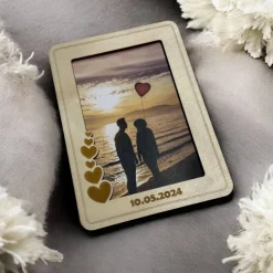 Geschenk zum Valentinstag | Personalisierter Bilderrahmen | Persönliches Geschenk zum Jahrestag | Bilderrahmen aus Holz