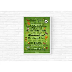 Geschenk zur Einschulung Schulanfang Wünsche Mutmacher Poster Kinderzimmer Druck Fussball Jungs