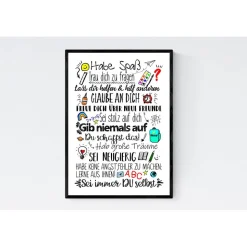 Geschenk zur Einschulung Wünsche Mutmacher Poster Sprüche Kinderzimmer Schultüte
