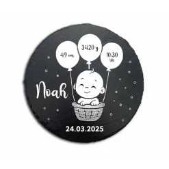 Geschenk zur Geburt oder Taufe – Personalisierte Schiefertafel zur Geburt – mit Namen & Geburtsdaten