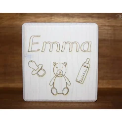 Geschenk zur Geburt, personalisiert, weiß I Holzwürfel/Erinnerungswürfel mit Geburtsdaten, weiß