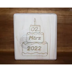 Geschenk zur Geburt, personalisiert, weiß I Holzwürfel/Erinnerungswürfel mit Geburtsdaten, weiß