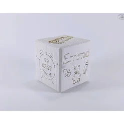 Geschenk zur Geburt, personalisiert, weiß I Holzwürfel/Erinnerungswürfel mit Geburtsdaten, weiß