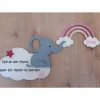 Geschenk zur Geburt/ Taufe oder für ein Sternenkind Wolke. Elefant, Regenbogen 3teiliges Set
