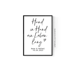 Geschenk zur Hochzeit | Geschenk für Brautpaar | Hochzeitsgeschenk mit Namen und Datum personalisiert | Poster |