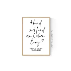 Geschenk zur Hochzeit | Geschenk für Brautpaar | Hochzeitsgeschenk mit Namen und Datum personalisiert | Poster |
