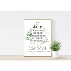 Geschenk zur Silbernen Hochzeit Wünsche Silberne Hochzeit Poster Druck