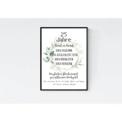 Geschenk zur Silbernen Hochzeit Wünsche Silberne Hochzeit Poster Druck