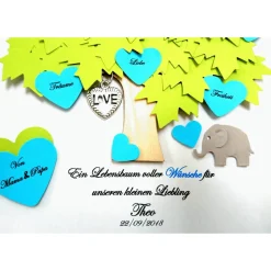 Geschenk zur Taufe, Taufgeschenk Junge, Elefanten, Lebensbaum, Taufbaum, Geschenk zur Geburt Junge