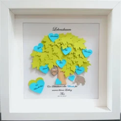 Geschenk zur Taufe, Taufgeschenk Junge, Elefanten, Lebensbaum, Taufbaum, Geschenk zur Geburt Junge