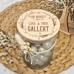 Geschenk zur Verlobung Verlobungsgeschenk Geldgeschenk Hochzeit Hochzeitsgeschenk Vorratsglas Geschenkglas graviert