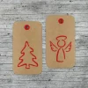 Geschenkanhänger **Baum+Engel** 6er Set von ZWEIFARBIG Kraftpapier Weihnachten Baum Anhänger Dekoration Engel Geschenk