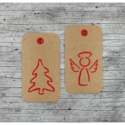 Geschenkanhänger **Baum+Engel** 6er Set von ZWEIFARBIG Kraftpapier Weihnachten Baum Anhänger Dekoration Engel Geschenk