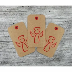 Geschenkanhänger **Baum+Engel** 6er Set von ZWEIFARBIG Kraftpapier Weihnachten Baum Anhänger Dekoration Engel Geschenk