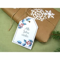 Geschenkanhänger Geschenk Anhänger Weihnachten Tag Geschenk-Tag Aquarell Natur botanisch Pflanzen Weihnachtslieder Liedtext Karte Verpacken