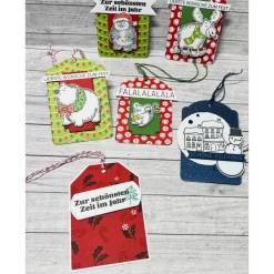 Geschenkanhänger Weihnachten niedliche Anhänger Kinder Geschenk Fest Bär Elch Maus Schneemann Eule Handmade Stampin‘Up!