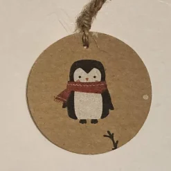 Geschenkanhänger Wintermotive – 10er Set, Natur, 4,5cm, Juteband, 3 Motive