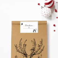 Geschenkaufkleber Set *Süße Weihnachtstiere* / Etiketten für Adventskalender und Weihnachtsgeschenke
