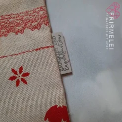 Geschenkbeutel - natur mit roten, winterlichen Motiven(Varianten)