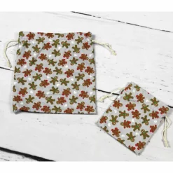 Geschenkbeutel für Weihnachten mit Lebkuchenmännern ~ Nikolaussäckchen | Weihnachtssäckchen