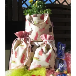 Geschenkbeutel, Osterbeutel, nachhaltige Geschenkverpackung, Hasenmotiv
