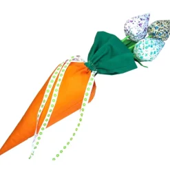 Geschenkbeutel Set Karotte & Tulpen – Handgemachte Geschenkverpackung aus Baumwolle für Frühling & Ostern