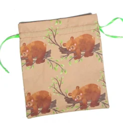 Geschenkbeutel *Träumende Bärchen* aus Baumwolle mit Tunnelzug – Wiederverwendbare Geschenkverpackung