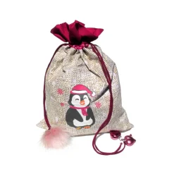 Geschenkbeutel XXL Nikolaussack Pinguin – Geschenkverpackung Weihnachten Baumwolle doppellagig