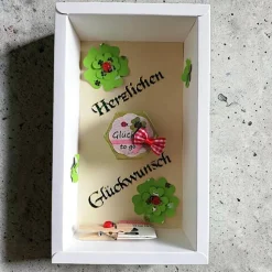 Geschenkbox Glück to go – kreative Verpackung für Geldgeschenk, Glücksbringer & Herzlichen Glückwunsch