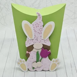 Geschenkbox Ostern mit Hasenwichtel rosa/weiß – originelle Osterverpackung