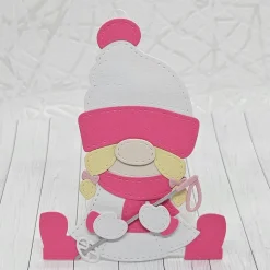 Geschenkbox Ski-Wichteline | Handgefertigt | Box für Geldgeschenke & Gutscheine | Abnehmbarer Anhänger | Winter-Deko