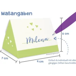 Geschenkbox zum Befüllen - Gastgeschenk - auch als Tischkarte nutzbar - hellgrün-weiß