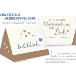 Geschenkbox zum Befüllen - Gastgeschenk - auch als Tischkarte nutzbar - braun-weiß