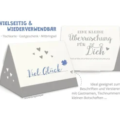 Geschenkbox zum Befüllen - Gastgeschenk - auch als Tischkarte nutzbar - grau-weiß